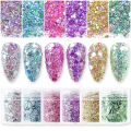 4g Sparkly Dot Laser Nail Art Glitter Bright Holographic Sequins Mirror Chunky Flakes 3D Mixed Paillette Manicure DIY Supplies. 