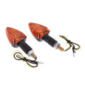 2pcs 12v Mini Motorcycle Motorbike Turn Signal Indicators Arrow Carbon Amber Light. 