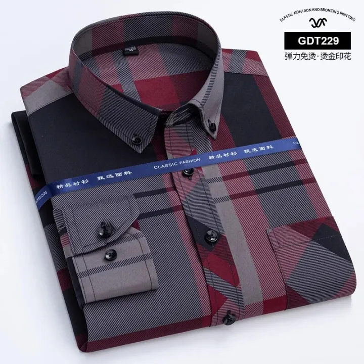 Plaid%20Shirts%20For%20Men%E2%80%98s%20Long%20Sleeve%20Luxury%20Fashion%20Clothing%20Easy%20Care%20Soft%20Business%20Casual%20Print%20Thin%20Smart%20Camisa%20Formal%20Shirt%20-%20Image%207