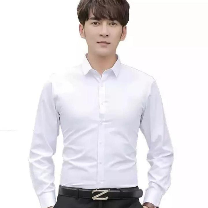 Men's white-colored formal shirt