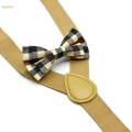 Kids Suspenders with Bow Tie Solid Color Suspenders Y Shaped Tuxedo Suspenders Party.