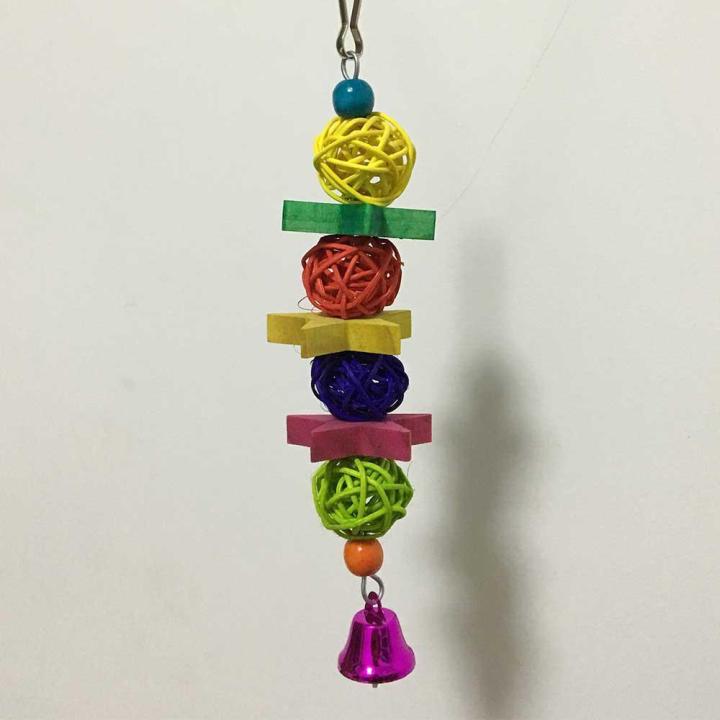 Bird%20Toys,%20Parrot%20Cage%20Hammock%20Hanging%20Bell%20Toy%20Colorful%20Swing%20Bell%20String%20Rattan%20Ball%20Bite%20String%20Toy%205pcs%20-%20Image%204