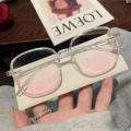 Large Frame Blush Glasses Plastic Frame Cute Girl Makeup-free Glasses Full Frame Eyewear Myopia Frames Goggles. 