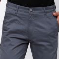 GENTS SLIM-FIT PURE-COTTON, DEEP-GREY LONG TWILL OR GABERDINE PANT..