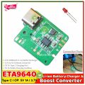 ETA9640 Type C Lithium-ion 18650 3.7V Battery Charger Board DC-DC Step Up 5V Boost Module TP4056 DIY Power Bank Kit Parts. 