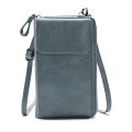 Girls Pure Color Fashion Single Crossbody Bags Female Soft Leather Mobile Phone Purse Women Large Capacity Zipper Messenger Bag.