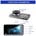 NEW- J20-1 2.5D 4 inch 170 Degrees Wide Angle Full HD 1080P Video Car DVR, Support TF Card / Motion Detection / Loop Recording. 