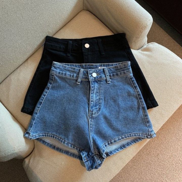 Small man summer korean stretch irregular high-waisted denim