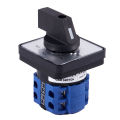8 Terminals 5 Positions Master Control Rotary Cam Switch Black+Blue. 