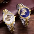 Baino BYINO new fashion men's watch multi-functional waterproof luminous mechanical watch hollow visual diamond watch. 