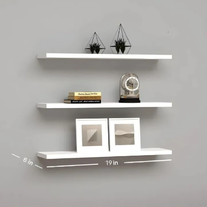 White%20Floating%20Shelf%20Set%20of%201/2/3,Wall%20Hanging%20Shelf,Home%20Decoration%20Shelf,Storage%20Shelves%20Display%20Racks%20Home%20Decor%20Wall%20shelve%20for%20Living%20Room,%20Office%20Shelves,%20Book%20Shelf%20Size:19x6%20inch%20-%20Image%203