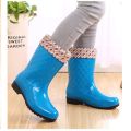 Korean Style Fleece-Lined Rain Boots Women 'S Rain Boots Non-Slip Waterproof Shoes Winter Fashionable Warm Mid-Calf Cotton Rubber Shoes Rubber Boots. 