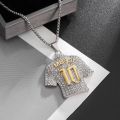 Lionel Messi Letter 10 Jersey Pendant Chain Necklace For Men Boy Soccer Fan Gifts Football Male Jewelry Accessories.