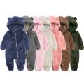 Newborn Baby Jumpsuit Hooded Fleece Rompers Long Sleeve Suits  26  inch. 