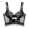 Women Lingerie Set, Panty Lace Bra and Panty Set for Wedding Bridal Gift Everyday Wear , Black,. 