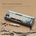 Akko MU01 Wooden Mechanical Keyboard MOA Profile RGB Hot-swappable BT 5.0/2.4G Wireless Type-C Wired Gaming Keyboard. 