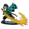 Demon Slayer: Kimetsu No Yaiba Figure Tanjiro Fights Zenitsu Flame Pillar Vulcan Anime Peripheral Boxed Ornament Gift.