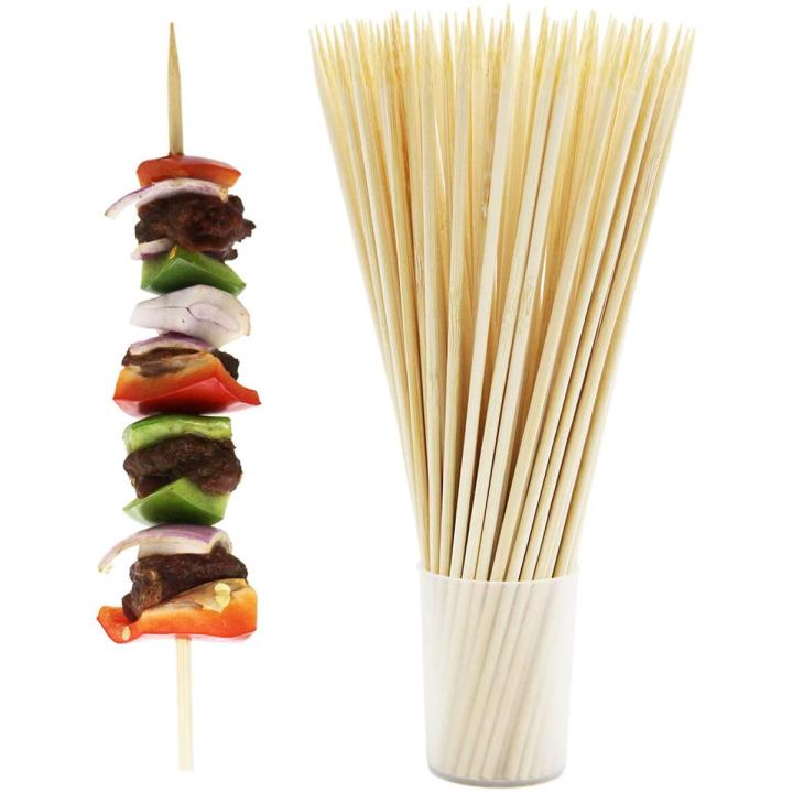 BBQ Bamboo Skewers 30Cm/12 inch - Brown 100ps