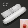 30Pcs 25ml Disposable Plastic Takeaway Sauce Cup Containers Food Box With Hinged Lids Small Transparent Plastic Palette Reusable.
