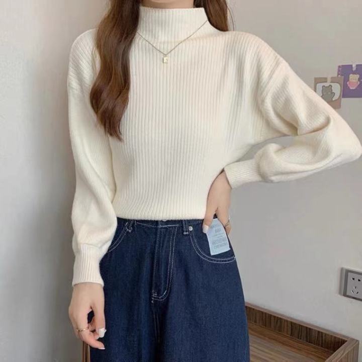 Women's%20Turtleneck%20Sweater%20Autumn%20and%20Winter%20New%20Korean%20Style%20Puff%20Sleeve%20Loose%20Inner%20Wear%20Bottoming%20Sweater%20-%20Image%205