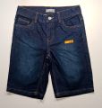 Deep blue Stylish 2 quarter soft stone washed denim pant for 8-9 years boy. (waist 26 inch, long 18 inch). 