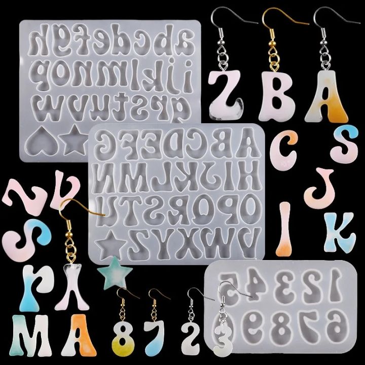 Letter Resin Mold Alphabet Number Silicone Molds Epoxy Resin Molds For DIY Earings Pendant Jewelry Making Findings Supplies