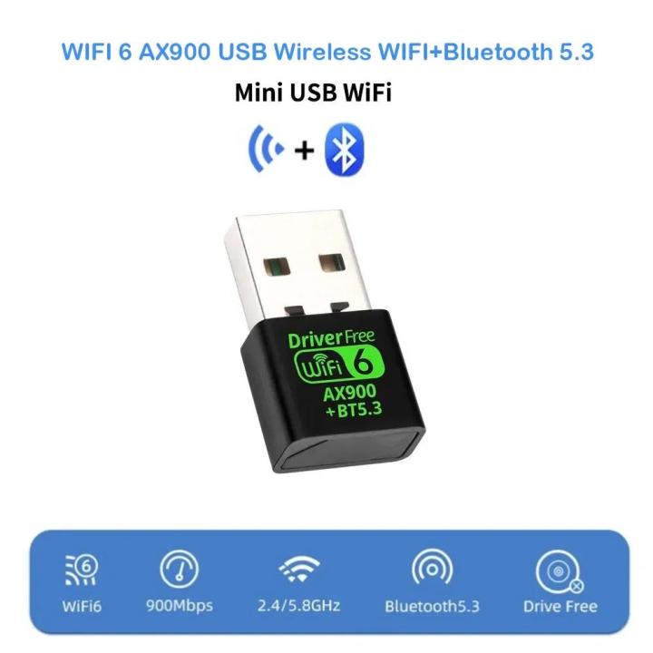 WiFi%206%20AX900%20900Mbps%20USB%20Adapter%202%20in%201%20Bluetooth%205.3%20Wifi6%202.4G%205Ghz%20USB%20Dongle%20Receiver%20Free%20Driver%20For%20Win%2010/11%20-%20Image%202