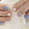 24pcs Colorful Almond Shaped Nails Detachable Press On False Nails Tips French Full Cover False Nails French Manicure tools.
