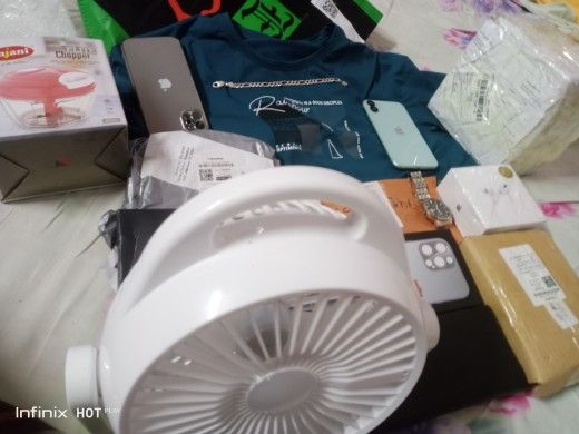 JOYKALY%20YG-729%20Portable%20Rechargeable%20LED%20Light%20AC/AD%20Electronic%20Fan%20with%208"%20inches%20High%20Speed%20Blade%20-%20Image%203