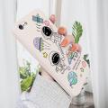 AMORVOR for iPhone 5 5S Back Cover Cartoon Cute Astronaut Side design Soft Case Liquid Silicone Phone Cases.