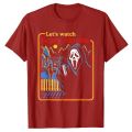 Lets Watch Scary Movies Scream Horror Halloween T-Shirt Gothic Tee Tops. 
