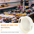 Rotating Tray Turntable Kitchen Storage Containers for Spice Jar Food Snack Tray Non Slip Dried Storage Plate, White. 