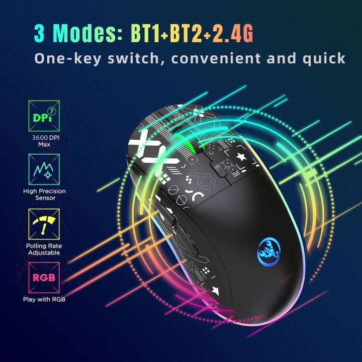 HXSJ%20T90%202.4G%20Wireless%20Mechanical%20Mouse%20RGB%20Gaming%20Mouse%20Ergonomic%20Design%2010%20Million%20Keystroke%20Lifetime%203600DPI%2011%20RGB%20Lighting%20Modes%20-%20Image%202
