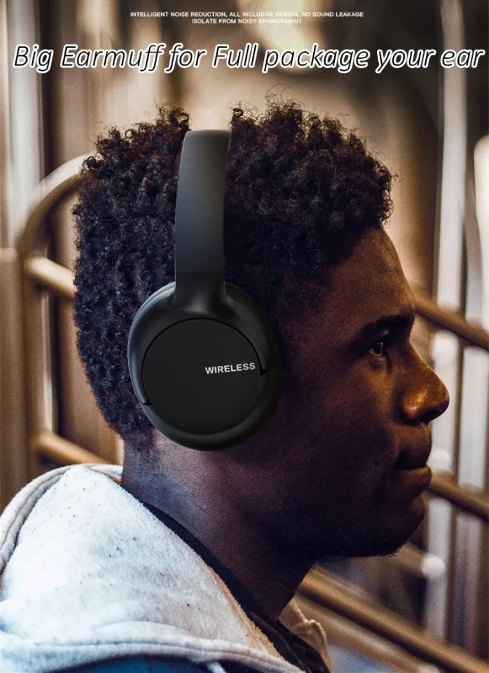 Wearing Headphones Big Headphones With Mic Bass Music Play True