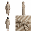 Luxury Cotton Bathrobes – 100% Terry Cotton Soft & Absorbent SPA & Home Robes with Hood, Belt & Pockets Striped Collection.