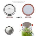 200 Pcs Regular Mouth 70MM Mason Jar Canning Lids, Reusable Leak Proof Split-Type  Lids with Silicone Seals Rings. 