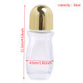 Amber 50ml empty glass roll-on deodorant bottles with Plastic Roller Ball.