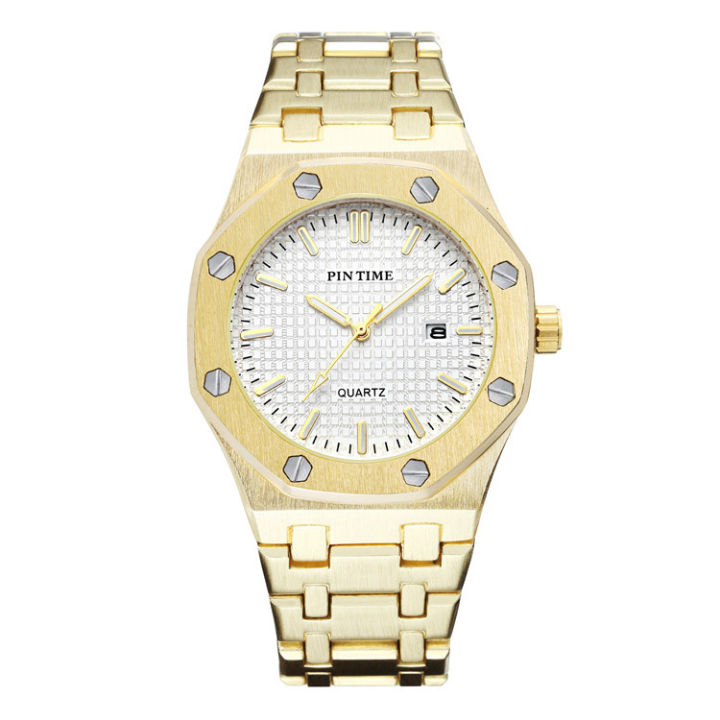 PINTIME%20/Fashion%20Men's%20Watch%20Alloy%20Strap%20with%20Octagonal%20Screw%20Decorative%20Ring%20Waterproof%20Quartz%20Watch%20-%20Image%207