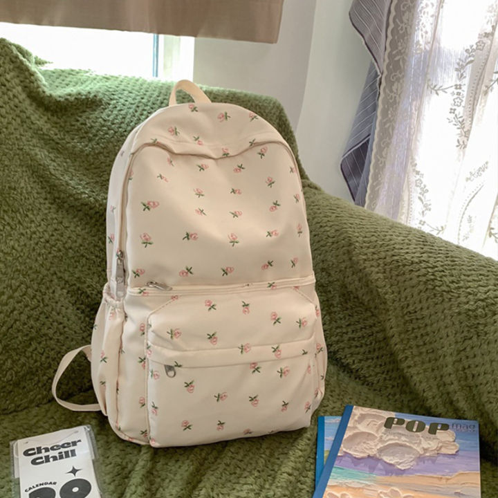 Korean%20Student%20School%20Backpack%20Floral%20White%20School%20Bags%20For%20Teenage%20Girls%20Cute%20Women's%20Backpack%20Brand%20Book%20Pack%20Nylon%20Rucksack%20-%20Image%202