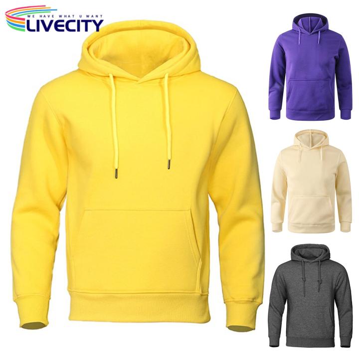 Whole colored drawstring casual hoodie sales