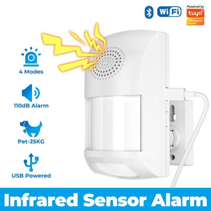 WiFi Smart Life Infrared Passive Detection Security Alarm System Detector Remote Work Alexa Sound Alarm Tuya PIR Motion Sensor