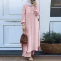 2-Piece Islamic Dress Set - Solid Arabic Blouse and Pants Jumpsuit for Modest Women. 