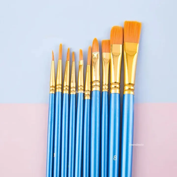 10%20pcs%20Art%20Brushes%20Supplies%20Stationery%20Artist%20Purple%20Nylon%20Paint%20Brush%20Professional%20Watercolor%20Acrylic%20Wooden%20Handle%20Painting%20MuXiaRe%20-%20Image%202