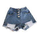 Children's fashion denim shorts, girls' ripped pants, hot pants, children's pants, children's pants, 3-8 years old, children's clothes. 