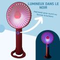 DIANDI DD-5649 Rechargeable Stylish Hand Fan With Luminous Light - Multicolor.