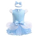 Baby Girl Romper Dress With Headband Elsa Tris Fairy Belle Mermaid Snowwhite Girl Clothes Size 3-18M Cute Design Infant Dress. 
