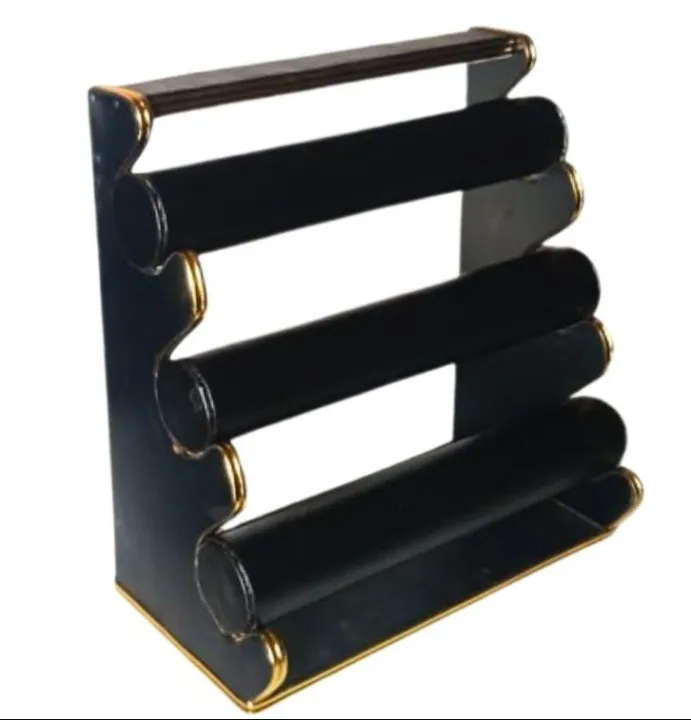Wooden bracelet holder Bangle Organizer for Women 3 step bangle Bracelet Display Stand Holder with golden border. চুড়ির আলনা