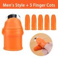 Silicone Thumb +5PCS Finger Protector Gears Cutting Vegetable Harvesting Knife Pinching Plant Blade Scissors Garden Gloves.