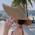 Straw Hat Female Beach Summer Sun Protection Seaside Vacation Travel All-MatchinginsHat Spring and Summer Big Brim Sun Hat. 