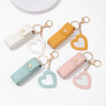 Keychain Lipstick Bag Small Leather Lipsticks Protective Cover With Mirror Portable Makeup Pouch for Daily use Women Makeup.